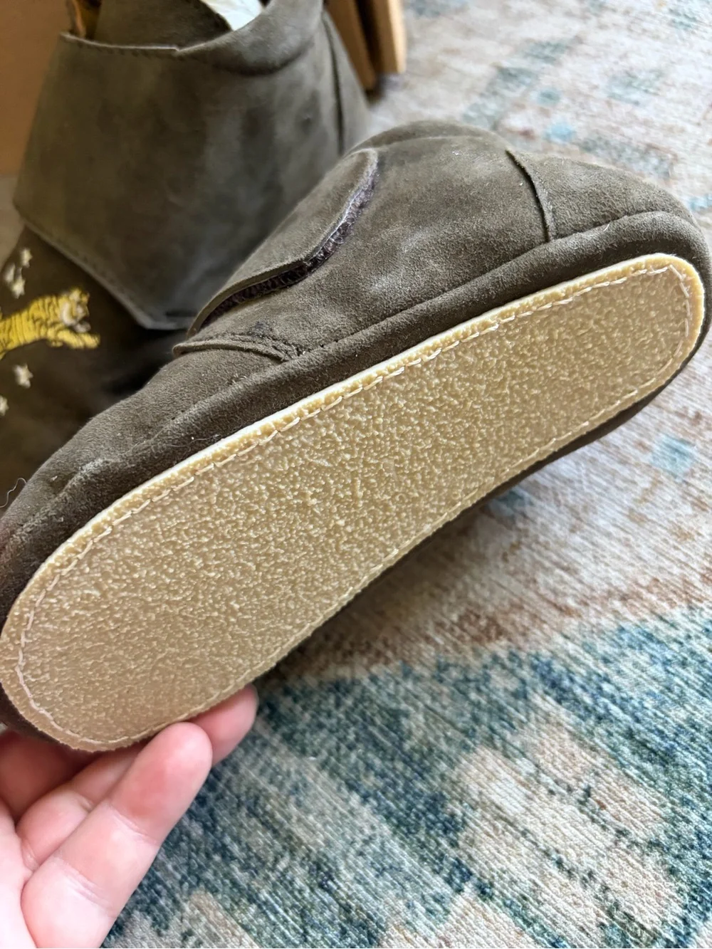 NIB Konges Sløjd Mamour Embroidered Footies - Bungee Cord Euro 25, US 8
